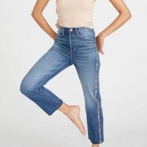 Driftwood embroidered jeans Blue Jeans Side Detail multi colored 29 waist NEW
